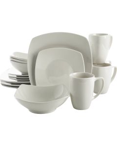 Gibson Home Zen Buffetware White Soft-Square Dinnerware Set (16-Piece)