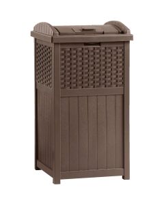 Suncast 30 to 33 Gal. Brown Trash Can with Lid