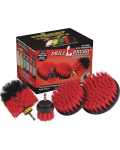 Drillbrush Patio & Garden Stiff Red Drill Brush (4 Piece)