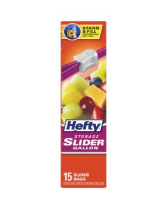 Hefty 1 Gal. Slider Food Storage Bag (15-Count) Stand & Fill Expandable Bottom