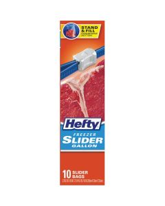 Hefty 1 Gal. Slider Freezer Bag Stand & Fill Expandable Bottom (10-Count)