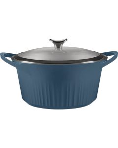 CorningWare 5.5 Qt. Cast Aluminum Blue Dutch Oven with Lid