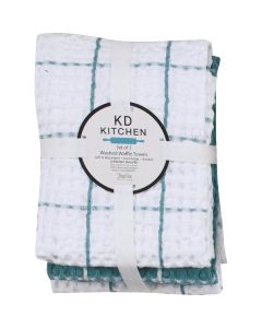 Kay Dee Designs Aqua Haze Waffle Kitchen Towel (3-Pack)