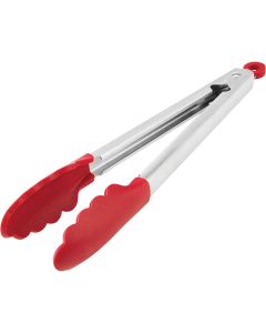 KitchenAid 11.5 In. Gourmet Red Silicone Tip Stainless Steel Tongs