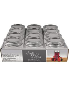 Country Classics 1/2 Pt. Regular Mouth Quilted Jelly Jar (12-Pack)