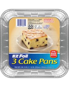 EZ Foil 8 In. Square Cake Pan (3-Count)