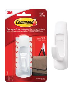 Command Large Hook, White, 1 Hook, 2 Strips