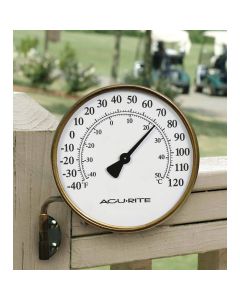 Acurite 4 In. Dia. Metal Dial Indoor & Outdoor Thermometer