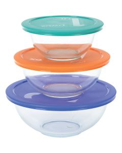 Pyrex Smart Essentials Covered Glass Pyrex Bowl Set (6-Piece)