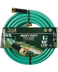 Best Garden 5/8 In. Dia. x 50 Ft. L. Heavy-Duty Soft & Supple Garden Hose