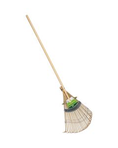 Best Garden 24 In. Bamboo Leaf Rake with 48 In. Wood Handle (26-Tine)