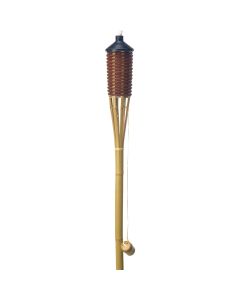 Outdoor Expressions 5 Ft. Brown Woven Bamboo Patio Torch