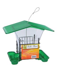 Stokes Select Belle Fleur Green Plastic Covered Hopper Bird Feeder with Suet Holders