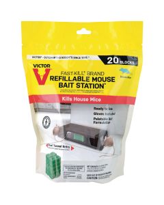 Victor Fast-Kill Refillable Mouse Bait Station (20-Refill)