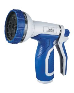 Best Garden Plastic 10-Pattern Nozzle, Blue & Gray