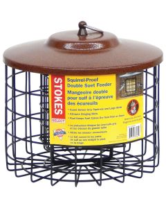 Stokes Select Black 2-Cake Metal Squirrel Proof Suet Feeder