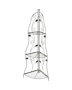 Best Garden Black Steel 45 In. Corner Plant Stand