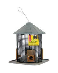 Stokes Select Gray Plastic 4.8 Qt. Capacity Sunflower Crib Bird Feeder