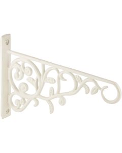 Panacea 9 In. White Vine & Leaf Cast Aluminum Decorative Hanging Plant Bracket