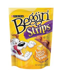 Purina Beggin' Strips Bacon & Cheese Flavor Chewy Dog Treat, 6 Oz.