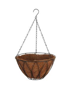 Best Garden 12 In. Steel Rod Black Powder Coat Hanging Plant Basket