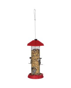 North States Red Plastic Tube Bird Feeder