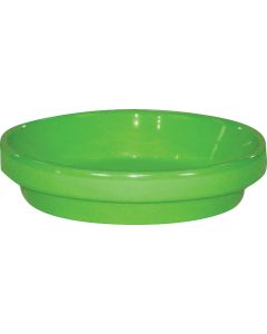 Ceramo Spring Fever 4 In. Bright Green Clay Flower Pot Saucer