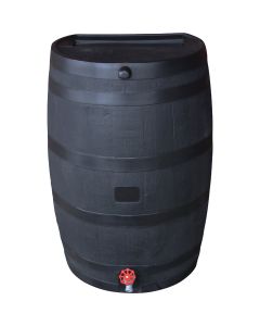 RTS Home Accents ECO 50 Gal. Black Recycled Polyethylene Rain Barrel