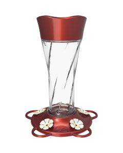 More Birds 11 Oz. Glass Twist Hummingbird Feeder