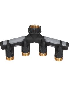 Orbit Pro Flo Metal 4-Outlet Hose Shutoff Manifold