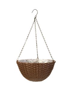 Panacea 14 In. Resin Espresso Brown Hanging Plant Basket