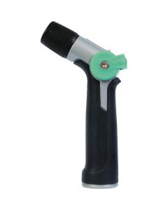 Gilmour Metal Adjustable Thumb Control Pistol Nozzle, Black & Green