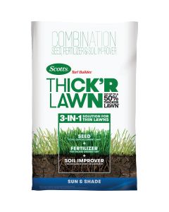 Scotts Turf Builder ThickR Lawn 12 Lb. 1200 Sq. Ft. Coverage Combination Sun & Shade Grass Seed, Fertilizer, & Soil Improver