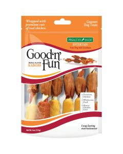 Healthy Hide Good 'n Fun Triple Flavor Kabobs Chicken, Duck, & Chicken Liver Dog Treat, 4 Oz.