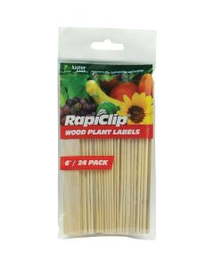 Rapiclip 6 In. Wood Garden Marker & Plant Label (24-Pack)