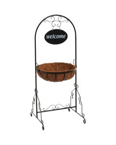 Best Garden Black Rust Resistant Steel 43 In. H. Welcome Plant Stand