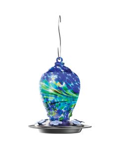 Nature's Way Artisan Gravity Glass Hummingbird Feeder