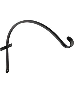 Panacea 16 In. Black Powder-Coated Curved Wrought Iron Hanging Plant Bracket