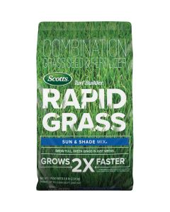 Scotts Turf Builder Rapid Grass 16 Lb. 8000 Sq. Ft. Coverage Sun & Shade Mix Seed & Fertilizer Combination