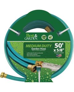 Best Garden 5/8 In. Dia. x 50 Ft. L. Medium-Duty Vinyl Garden Hose W/Guard-N-Grip