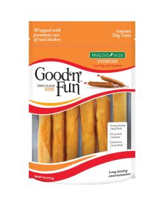 Healthy Hide Good 'n Fun Triple Flavor Ribs Beef, Pork, & Chicken Dog Treat, 4 Oz.