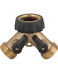 Best Garden Brass Y-Connector Hose Shutoff