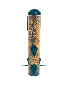 Perky Pet Green Plastic 1.5 Lb. Capacity Tube Bird Feeder