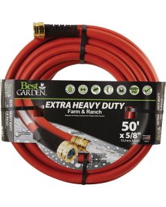 Best Garden Extra Heavy Duty Premium Rubber 5/8 In. Dia. x 50 Ft. L. Drinking Water Safe Hot Water Hose