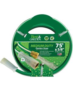 Best Garden 5/8 In. Dia. x 75 Ft. L. Medium-Duty Vinyl Garden Hose W/Guard-N-Grip