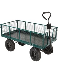 Best Garden 1000 Lb. Steel Garden Cart with Collapsible Sides