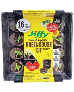 Jiffy 16-Cell 11 In. W. x 11 In. L. Seed Starter Greenhouse Kit with Superthrive