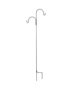 Best Garden 91 In. Black Wrought Iron Double Offset Shepherd Hook