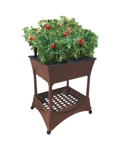 Easy Pickers 24 In. W. x 30 In. H. x 20 In. L. Earth Brown Polyethylene Elevated Garden Kit & Stand