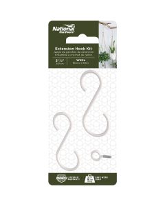 National Hardware 3-1/2 In. White Steel Extension Hook Kit